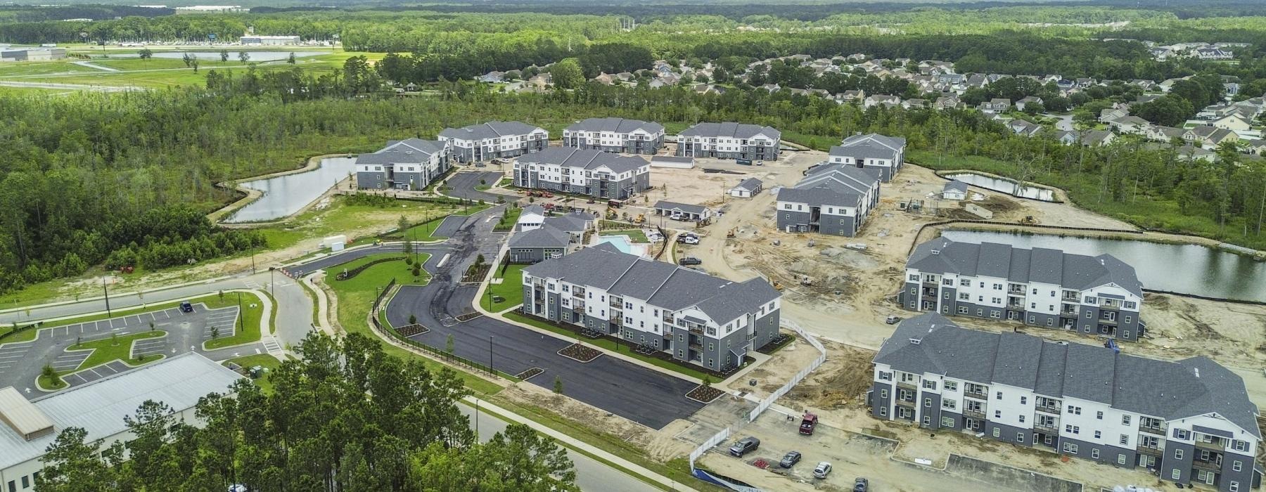 a large group of buildings
